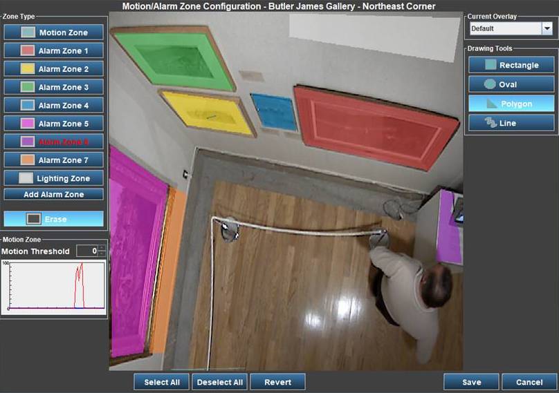 Museum Security Camera Multi-Zone Screenshot